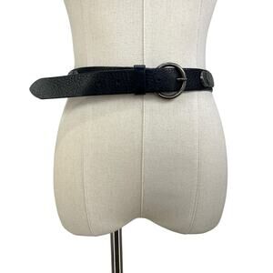 Tosca Blu  Black Leather Belt Silver Coins Witchcore 30 Waist